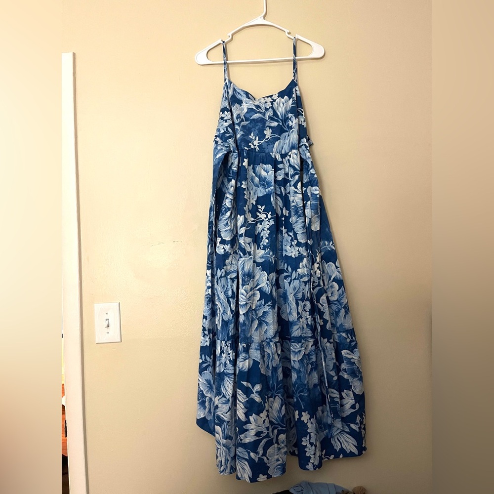 Cotton joie maxi/midi blue floral dress NWT